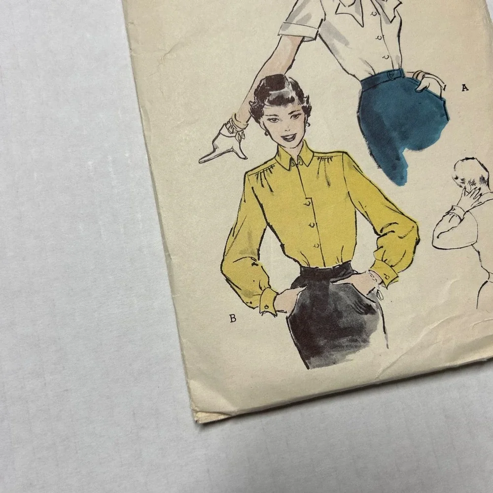 Butterick Vintage 1950's Pattern #5432 Women's‎ Shirt Blouse Size 16